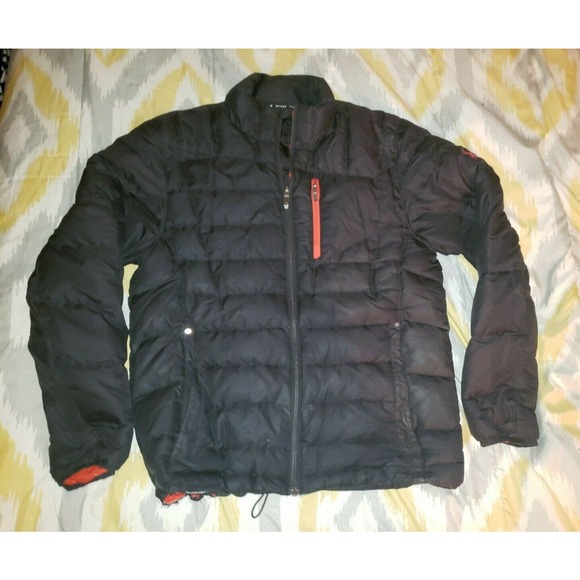 Spyder Puffer Dolomite Down Ski Jacket Black Volcano Men Size Medium‎ - Picture 1 of 4